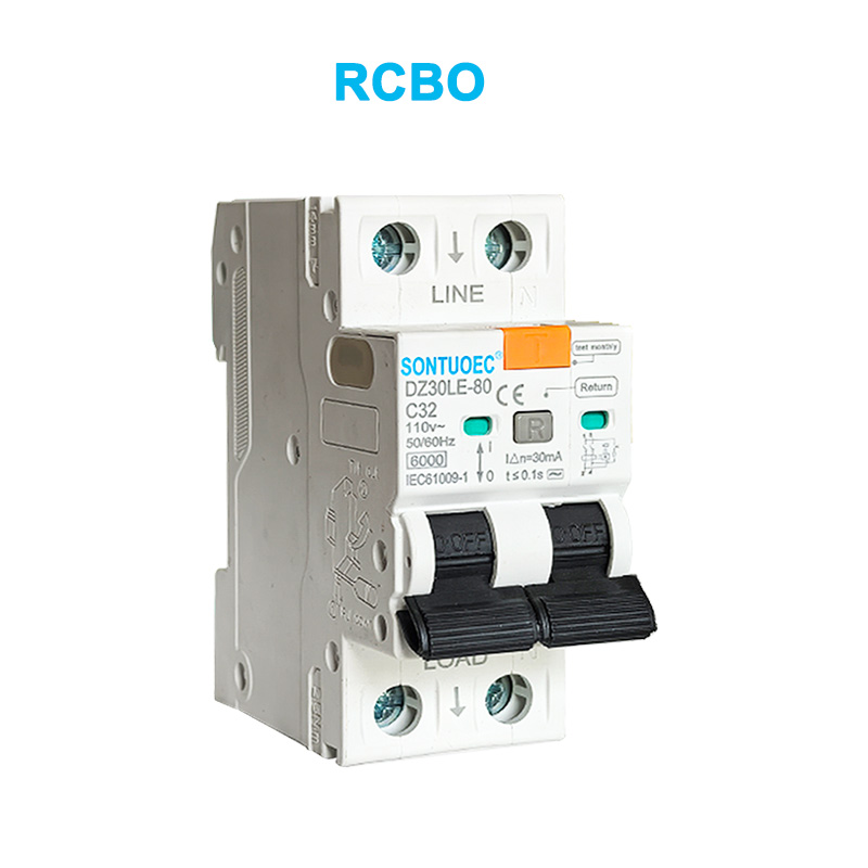 Interruttore di circuito di perdita 2p 6KA IEC61009.1 RCBO di qualità standard