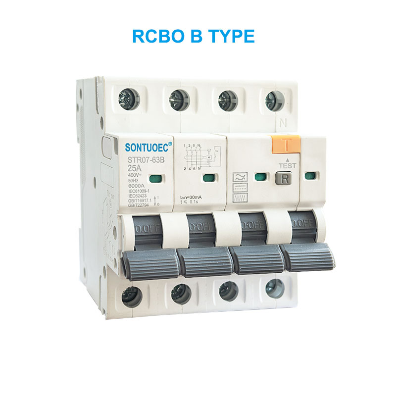 STRO7-63B RCBO B Tipo 2P 4P Interruttore di corrente residua
