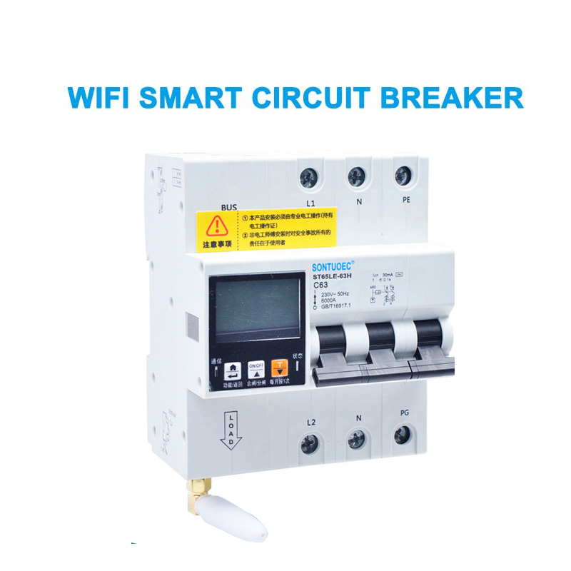 WiFi 4G Tuya ST65LE-63H Serie Multi Functional RCBO Interruttore intelligente
