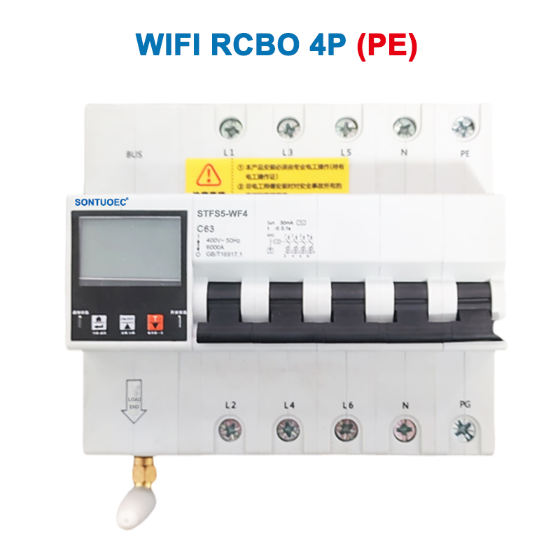 Wifi STFS5-63 Serie Multi Functional IoT Intelligent RCBO Intelligent Circuit